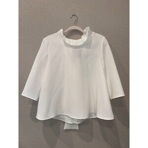 Pomander Place Tuckernuck White Faye Blouse Back Tie Women’s Sz XS